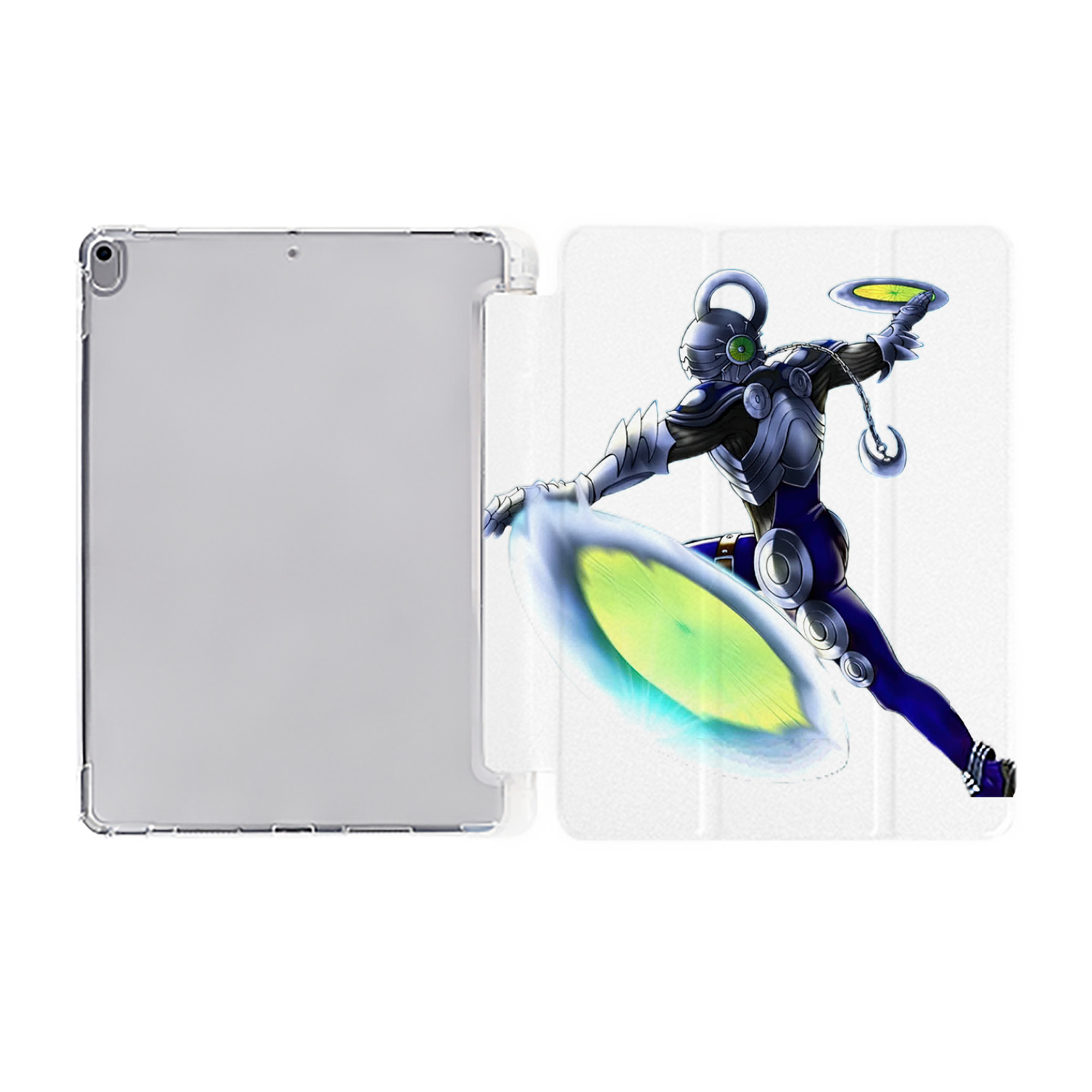 （画像用） 遊☆戯☆王 Yu-Gi-Oh! IPad ケース ペン収納付き 三つ折りスタンド PUレザー×シリコン 対応機種9.5/10.5/10.9インチ